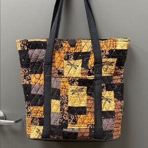 Artisan Patchwork Tote - Black and Yellow